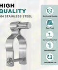 Built Tough Heavy Duty Gate Hinge Set For One And Seven Eighths Inch Chain Link Fence 304 Stainless Steel Rust Proof T Post