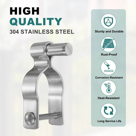 Built Tough Heavy Duty Gate Hinge Set For One And Seven Eighths Inch Chain Link Fence 304 Stainless Steel Rust Proof T Post