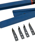 Heavy Duty 16 Inch Snap Ring Pliers Set with blue handle, heat-treated steel, showing four quick-change tips.