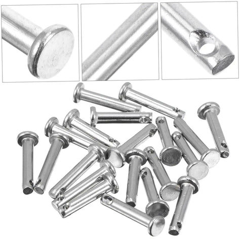 20 Pieces Stainless Steel Flat Single Hole Clevis Pin Assortment Kit for Fixing and Locating Pins, various sizes visible