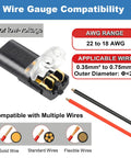 100 Piece Plug In Wire Connectors For Quick 1 Second Connections Genderless Snap Together Quick Connectors That Click In No Time No Tools Needed Easy DIY Electrical Wiring Replacement Kit Durable Safe And Reliable low-voltage connector for 22 to 18 AWG wires
