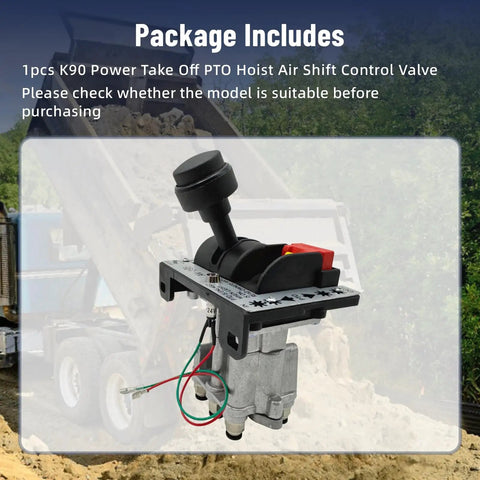 PTO Hoist Air Shift Control Valve K90 Fit For Apsco Hydraulic System with Switch Brighter Light on dump truck background