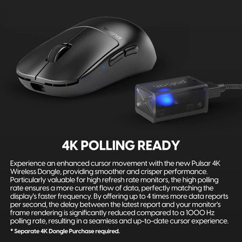 Premium Lightweight Wireless Gaming Mouse Built Tough With PaW3395 Chipset And Point Four Gigahertz Radio Zero Lag Delivery Twenty Six Thousand Dpi Accuracy Smooth Symmetrical Grip Crisp Optical Switches For Tournament Play Renewed next to 4K polling USB dongle.