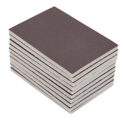 Fresh 10 Pack Self Stick Sponge Sandpaper For Wood And Crafts With Grits 120 180 And 240 For Smooth Polishing and Fine Abrasive DIY Tasks in a stack.