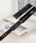 Beefy Heavy Duty 100 Lbs Drawer Slides With 3 Section Full Extension Smooth Quiet Ball Bearing Black Side Mount Glides 38 Inch