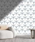 Solid Choice Thick Textured Vinyl Wallpaper Roll No Sweat Peel And Stick Wall Covering Durable Self Adhesive Home Decor Sheet in geometric design.