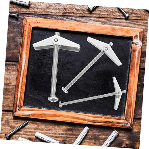 Toggle Bolt And Wing Nut Drywall Anchor Kit For Hollow Walls, No Fuss Easy Install, Steel Rust Resistant Wall Fasteners For DIY Projects And Pros That Holds Heavy Items Safely, 1/4 inch steel toggle bolts