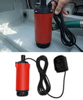 Heavy Duty Cordless Submersible Water Transfer Pump Delivers Strong 120 Liter Flow With 21V Lithium Ion Power in red and black color.