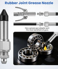Seven-piece grease gun needle tip kit with metal adapters and couplers for narrow spaces