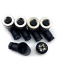 M12 4 Pin Female Connector D Code IP67 Waterproof Right Angle Industrial Circular Sensor Connector For PG7 Cable Wireable