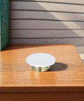 10 Pcs Universal Fire Sprinkler Concealment Cover Plates Thick Iron Decorative Pipe Caps on wooden surface.