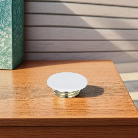10 Pcs Universal Fire Sprinkler Concealment Cover Plates Thick Iron Decorative Pipe Caps on wooden surface.