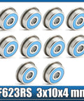 Thinking Process: F623RS 3x10x4 mm flanged deep groove ball bearing, steel, blue seal, for motor shaft use
