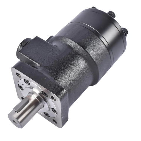 Replacement Hydraulic Motor For H Series Equipment - OE 101-1100-009, 1011100009, 101-1100 Compatible, High Torque And Smooth Rotation, Efficient Power Transmission For Machinery And Heavy Duty Vehicles., black metal hydraulic motor with steel shaft and bolt mount