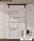Box Rail Hardware For Bifold Sliding Barn Doors, Ceiling Mount Aluminum Alloy Track Kit For Two Doors, 60 Inch Length installation view