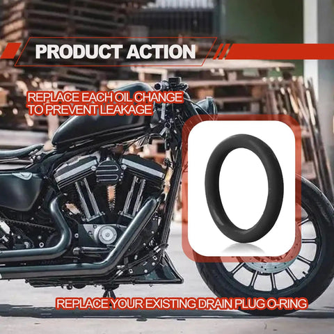 50 Pack Oil Drain Plug O Rings Replacement Set For Bikes Nitrile Rubber O Ring Gasket Seals Black OEM Quality Fits Most Cruisers And Touring Bikes Prevents Leaks And Keeps Engine Oil Contained. black nitrile O-ring for motorcycle oil drain plug, replace each oil change