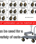 Heavy Duty Rubber Casters Pair With Eight And Ten Inch Swivel Options For Serious Outdoor Hauling displayed with cart combinations.