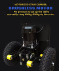 Heavy Duty Electric Stair Climbing Dolly Cart With Big Pneumatic Wheels Moves Heavy Furniture Easy And Effortless In Your Home Or Office For Moving Day Stress Less with brushless motor and heavy-duty wheels.