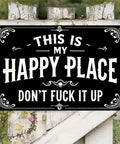 Hella Funny Sarcasm Metal Yard Sign Rust Proof Wall Art For Barn Farmhouse Kitchen Bar Man Cave Hilarious Housewarming Gift For Dude And Gal 12 X 8 Inch Indoor Cool Yard Decor mounted on a white fence.