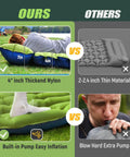 Double Sleeping Pad For Two With Built In Pillows, Self Inflating 4 Inch Thick Inflatable Sleeping Mat With Foot Pump comparison