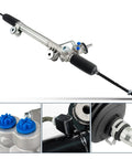 Power Steering Rack And Pinion For Toyota Tacoma 2016 2019 2021 2022 All Models Hydraulic Replacement 3.5L 4.0L Engines OE 26-2629 Compatible Direct Fit Beefed Up Steering Upgrade, front and close-up views including hydraulic connectors.