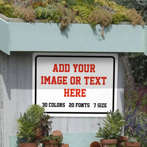 Rock Solid Kickin Custom Metal Signs For Your Biz Or Home Base Featuring Hassle Free Mounting And Weather Resistant Coating For Those Rad Garage Shed Or Workshop Upgrades, personalized sign on shed wall.