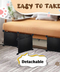 Eleven Point Eight Inch High Two Forty Eight Inch Long Under Bed Blocker Straight Up Durable Barrier near bed, detachable black design.