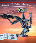 Johnny 5 Robot Building Set With Remote Control 1176 Pieces Rechargeable STEM Tech Movie Robotic Figure Model Kit For Adults Men Geek Gift Educational Hands On Robotics Project Gift Idea For Fans, assembled LEGO-style robot with manual