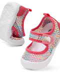 Kids Water Shoes Quick Dry Aqua Socks For Toddlers And Baby Boys Girls Breathable Quick Dry Upper With Drainage Holes Non Slip Sole Beach Sandals Pink Size 9 9.5, featuring a colorful mesh design and non-slip sole.