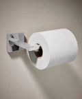 Sleek Square Wall Mounted Toilet Paper Holder In Polished Chrome Premium Metal Construction Pivoting Roll Easy Install With Mounting Hardware Included Modern Bathroom Accessory