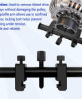 Universal Ribbed Drive Crankshaft Pulley Puller Kit with adjustable claws for 35-160mm V-ribbed pulleys removal