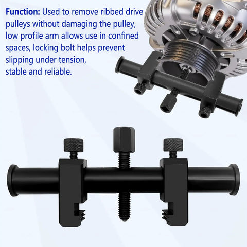 Universal Ribbed Drive Crankshaft Pulley Puller Kit with adjustable claws for 35-160mm V-ribbed pulleys removal