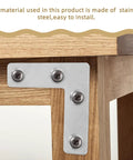 Heavy Duty L Shaped Corner Brackets Set, 36 Stainless Steel Mounting Braces for Cabinets and Furniture, Flat Back Design in use
