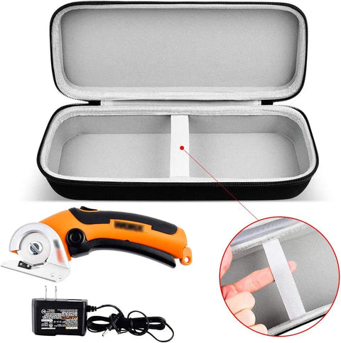 Durable ZipSnip Case For Worx WX081L WX082L Cordless Scissors, open case interior with padded EVA and elastic bands