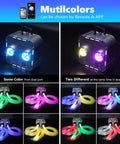 Ultra Bright 32W Dual Color RGBW Twinkle Light Engine Kit with Remote and App Control displayed with multi-color modes.