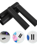 Ergonomic Lifting Handle Covers For Dumbbells And Barbells Non Slip Plastic Grips. Easy Clean Black Finish. Comfort Grip Detail.