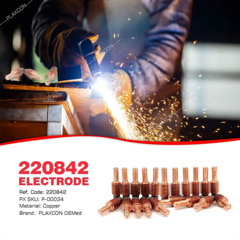 20Pcs Electrode And 20Pcs FineCut Tip Nozzle Set For Powermax 65 85 105 Plasma Cutter Hand And Machine Torch, OEM PLAXCON copper parts