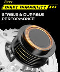 Close-up of 6-groove clutch pulley on Beefed Up Replacement Alternator For Honda Odyssey 2014 2015 2016 2017 Ex Ex Lx Touring Elite Se