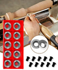 10 Pack 15mm Round Tungsten Carbide Lathe Tool Inserts Indexable Replacement Turning Heads For Precision Metalworking CNC Machining in use on lathe.