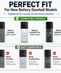 Image showing compatible and incompatible models for No Sweat Anti Theft Security Cage For Modern Battery Doorbells.