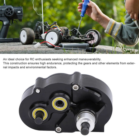 Overdrive Gearbox Lightweight Aluminum Alloy Off Road Power Transfer For Climbing And Crossing With Smooth Torque And Built Tough For Trail Ready Performance in black, front view