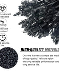 Close-up of 200 Piece Car Wire Loom Clips Kit With 15 Sizes Push Mount Cable Tie Assortment, PA6 nylon material.