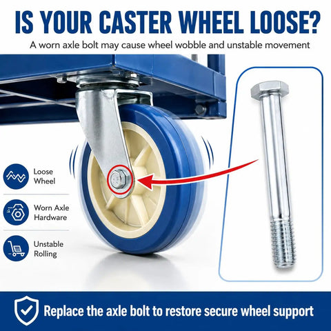 Real Deal Heavy Duty Caster Wheel Bolt Kit 5/16 18 Thread By 2.24 Inch Carbon Steel Fasteners Built Tough No Hassle For Shopping Carts Trolleys Hand Trucks Flatbed Replacement Hardware 50 Pack