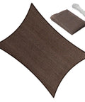 10x12 Brown Outdoor Shade Sail Canopy With UV Resistant Permeable Fabric For Patio Garden Backyard Pergola Carport And Lawn Shelter 185 GSM HDPE Easy Install Ropes Blocks 95% Of UV Rays