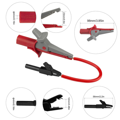27 Piece Multimeter Test Leads Kit With Alligator Clips Hook Clips Banana Plugs Piercing Probes 59 Inch Leads And 4mm Female Adapters