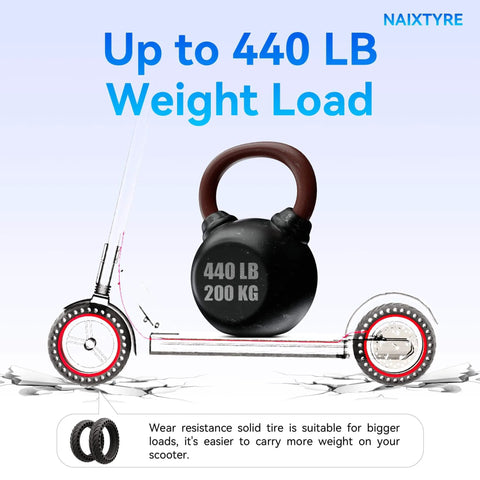 8.5x2 Inch Solid Tire For Electric Scooters No Flats Long Lasting Durability, heavy weight load capability image