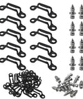 Dead Nuts Secure Hidden Panel Connectors Quick Lock Cabinet Fasteners With Included Screws in black with heavy-duty slide buckles.