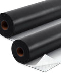 Premium Heavy Duty 50 Mil EPDM Rubber Roofing Membrane 39 By 20 Feet Black Two Roll showing two rolled black membranes.