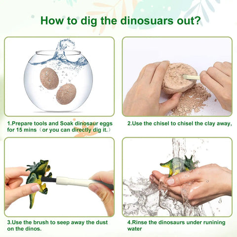 Step-by-step guide to using Easter Dinosaur Eggs Excavation Kit For Kids Break Open 12 Dinosaur Eggs To Reveal 12 Unique Dinosaurs