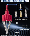 Pro Grade Pneumatic CV Joint Boot Installation Tool Kit with expander and air hose nipples display